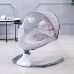 Baby Swing Chair Kids Swing and Bouncer - Electric Baby Bouncer Chair with Remote Control and Mosquito Net: 4 Speeds & 4 Timer & 12 Preset Lullabies Supports BT Connection USB Flash Drive