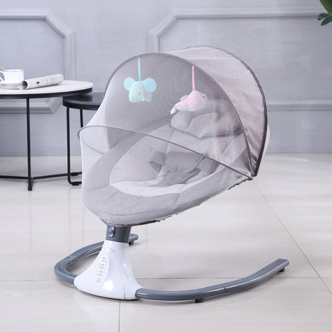 Baby Swing Chair Kids Swing and Bouncer - Electric Baby Bouncer Chair with Remote Control and Mosquito Net: 4 Speeds & 4 Timer & 12 Preset Lullabies Supports BT Connection USB Flash Drive