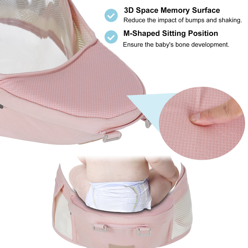 All-Position Baby Carrier with Hip Seat Lumbar Support, Angled Waist Stool, Soft and Breathable, for 3-36 Months Infant to Toddler, 7-44lbs