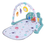 Baby Play Mat with Piano Keyboard: Deatchable Hanging Toys, Play Musical Activity Gym, Tummy Time Crawling Mat for Infants 0-12 Months, 4 Colorful Hanging Toys & Sun Flower Mirror