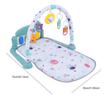 Baby Play Mat with Piano Keyboard: Deatchable Hanging Toys, Play Musical Activity Gym, Tummy Time Crawling Mat for Infants 0-12 Months, 4 Colorful Hanging Toys & Sun Flower Mirror