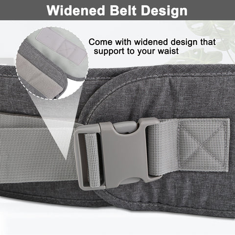 Kisdream Hip Seat Baby Carrier, Baby Hip Seat Ergonomic, Adjustable Waist Belt, Zipper Pocket for Essentials for 0-36 Months 7-41lbs Newborn, Grey