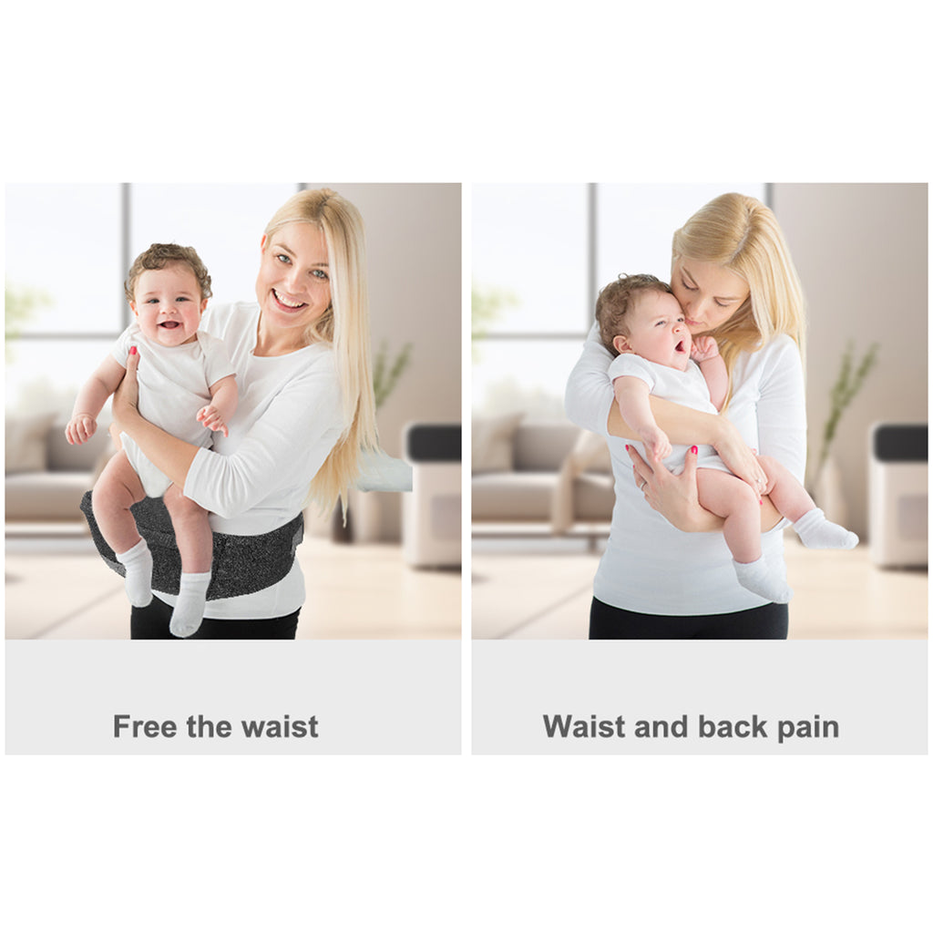Ergonomic Hip Seat Baby Carrier, Ergonomic Baby Hip Seat, Adjustable Waist Belt, Zipper Pocket for Essentials, for 0-36 Months Newborn and Toddler, 7-41lbs, Dark Gray
