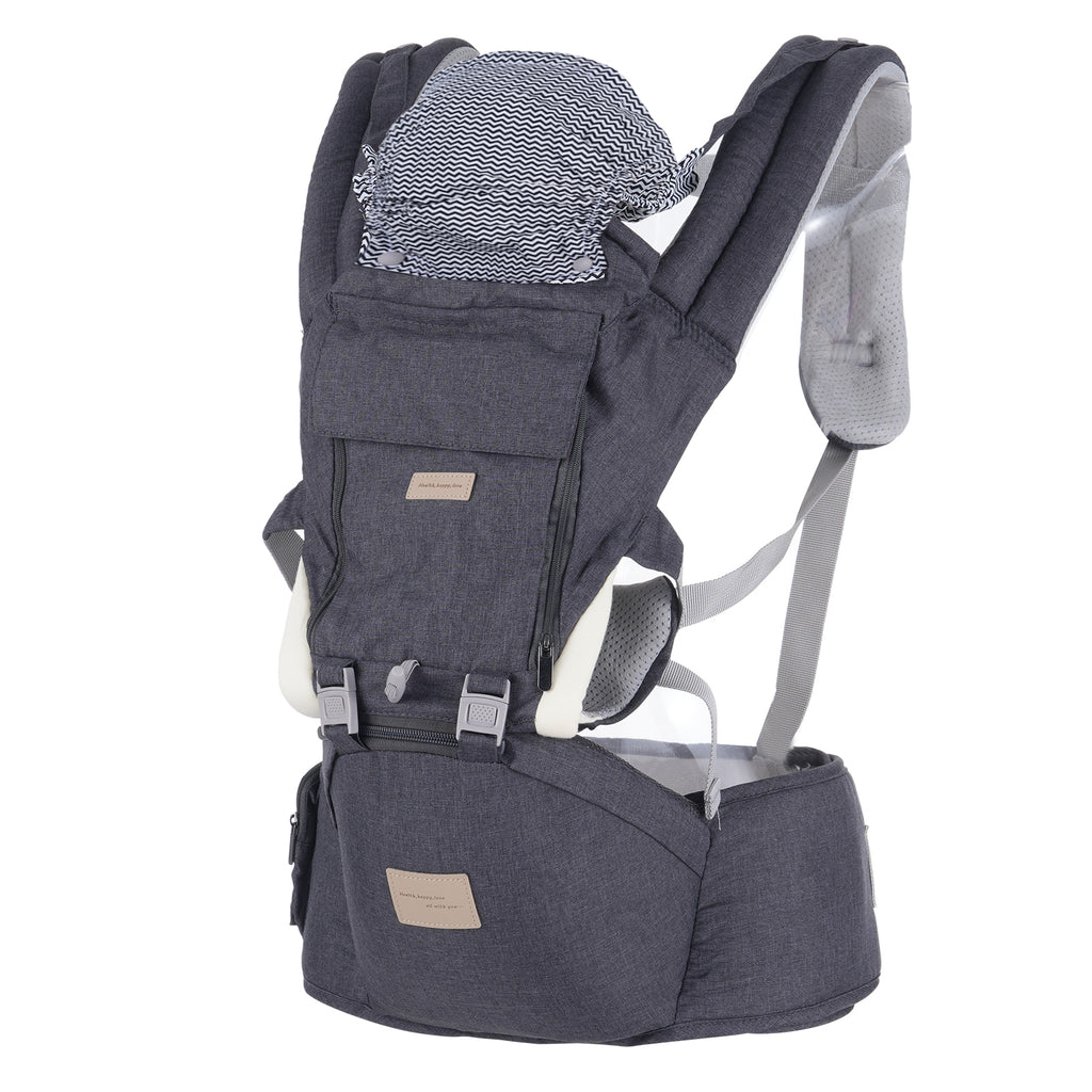 Baby Carrier Newborn to Toddler: Ergonomic M Position 9-in-1 Ways to Carry Baby Carrier Backpack with Head Hood for 3-36 Months 7-40lbs Baby | Advanced Hip Seat Carrier for All Seasons in/Outdoor