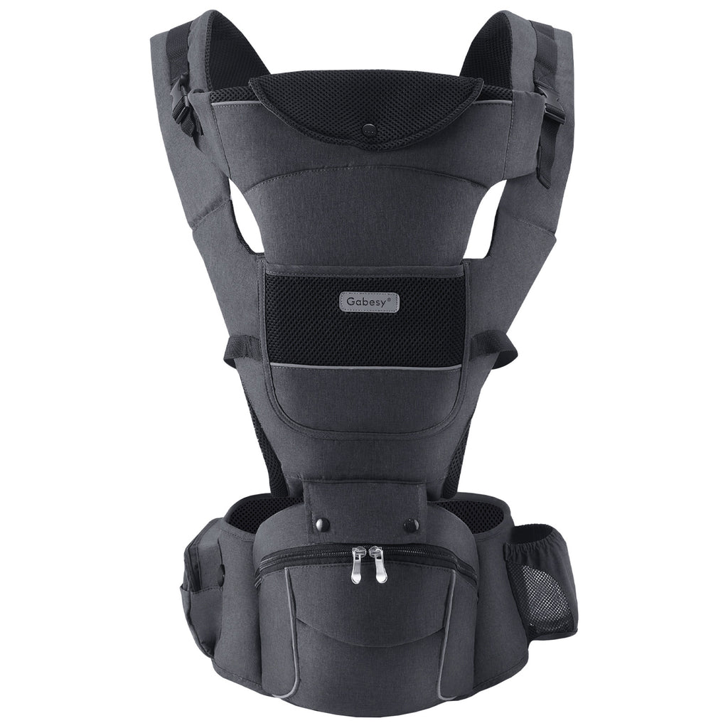 Baby Carrier Newborn to Toddler: 0-44 Lbs Ergonomic Infant Carrier with Removable Plate Safety Reflective Strips Hip Seat Front and Back Baby Holder Sling Carrier with for 0-36 Months