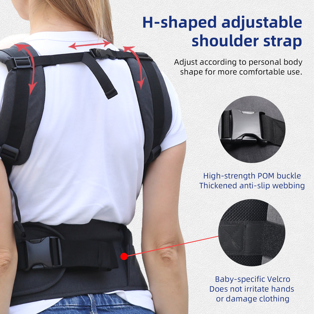 Baby Carrier Newborn to Toddler: 0-44 Lbs Ergonomic Infant Carrier with Removable Plate Safety Reflective Strips Hip Seat Front and Back Baby Holder Sling Carrier with for 0-36 Months