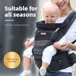 Baby Carrier Newborn to Toddler: 0-44 Lbs Ergonomic Infant Carrier with Removable Plate Safety Reflective Strips Hip Seat Front and Back Baby Holder Sling Carrier with for 0-36 Months