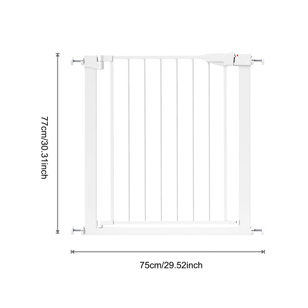 Baby Gate for Stairs, 29.7-40.6" Retractable, Auto-Close Safety Gate with Double Lock, Indoor Toddler Pet Gates for Doorways, Child Dog Gate Easy Walk, Pressure Mounted, White