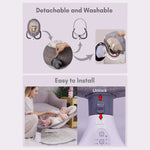 Baby Swing Chair Kids Swing and Bouncer - Electric Baby Bouncer Chair with Remote Control and Mosquito Net: 4 Speeds & 4 Timer & 12 Preset Lullabies Supports BT Connection USB Flash Drive