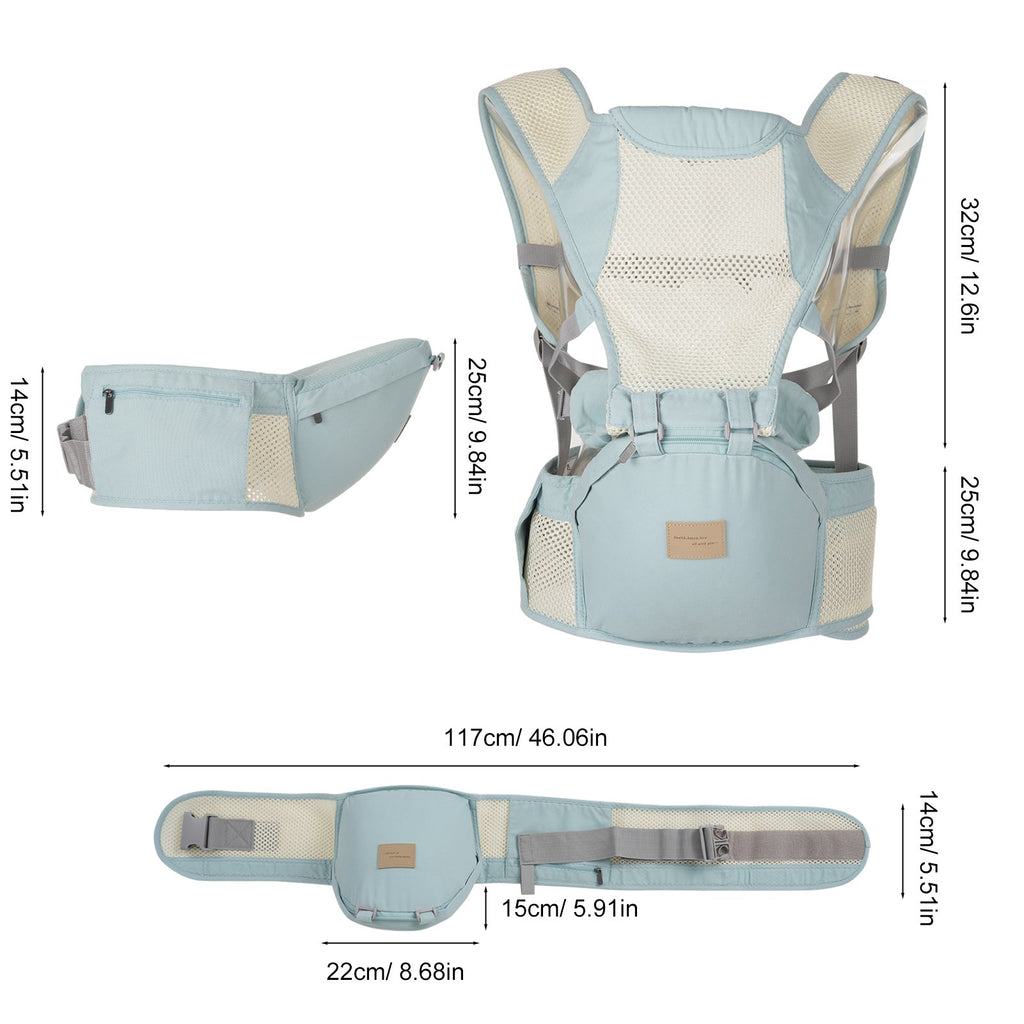 9-in-1 Breathable Baby Carrier with Hip Seat Lumbar Support Waist Stool for 3-36 Months Newborn Infants Toddlers Baby Backpack Carrier