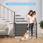 Baby Gates for Doorway, Retractable Baby Gate, Mesh Dog Pets Gate Extra Wide for Stairs Hallways, Extends to 55” Wide, 35” Tall, Black