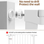 Baby Gate for Stairs, 29.7-40.6" Retractable, Auto-Close Safety Gate with Double Lock, Indoor Toddler Pet Gates for Doorways, Child Dog Gate Easy Walk, Pressure Mounted, White