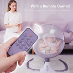 Baby Swing Chair Kids Swing and Bouncer - Electric Baby Bouncer Chair with Remote Control and Mosquito Net: 4 Speeds & 4 Timer & 12 Preset Lullabies Supports BT Connection USB Flash Drive