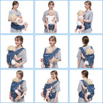 Baby Carrier Newborn to Toddler - Ergonomic M Position Toddler Carrier | 9-in-1 Ways to Carry Baby Carrier Backpack with Head Hood for 3-36 Months Baby | Hip Seat Carrier for All Seasons in/Outdoor