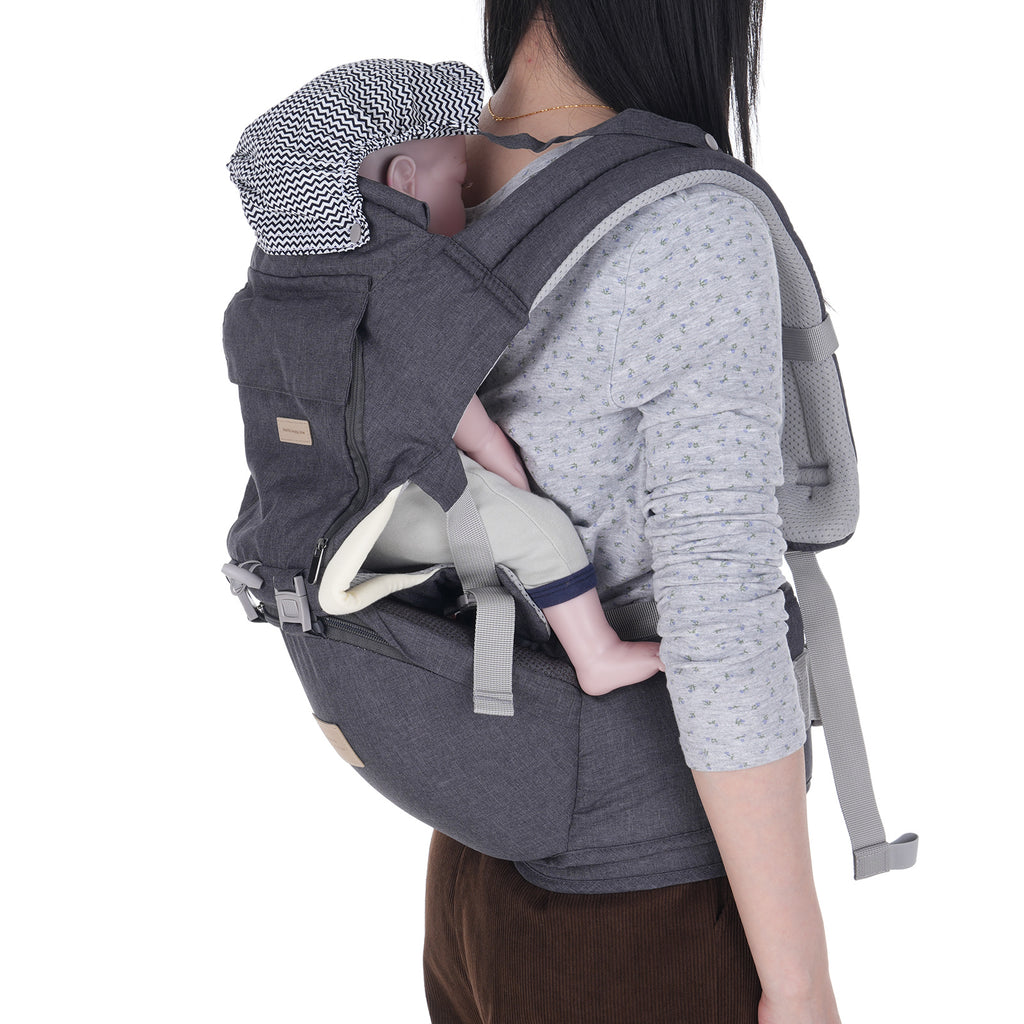 Baby Carrier Newborn to Toddler: Ergonomic M Position 9-in-1 Ways to Carry Baby Carrier Backpack with Head Hood for 3-36 Months 7-40lbs Baby | Advanced Hip Seat Carrier for All Seasons in/Outdoor
