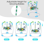 3-in-1 Baby Jumper with Interactive Toys, Baby Bouncer Activity Center with Music and Lights, Adjustable Height, 360° Rotating Breathable Seat, for Infants and Toddlers Safe Play and Development