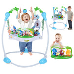 3-in-1 Baby Jumper with Interactive Toys, Baby Bouncer Activity Center with Music and Lights, Adjustable Height, 360° Rotating Breathable Seat, for Infants and Toddlers Safe Play and Development