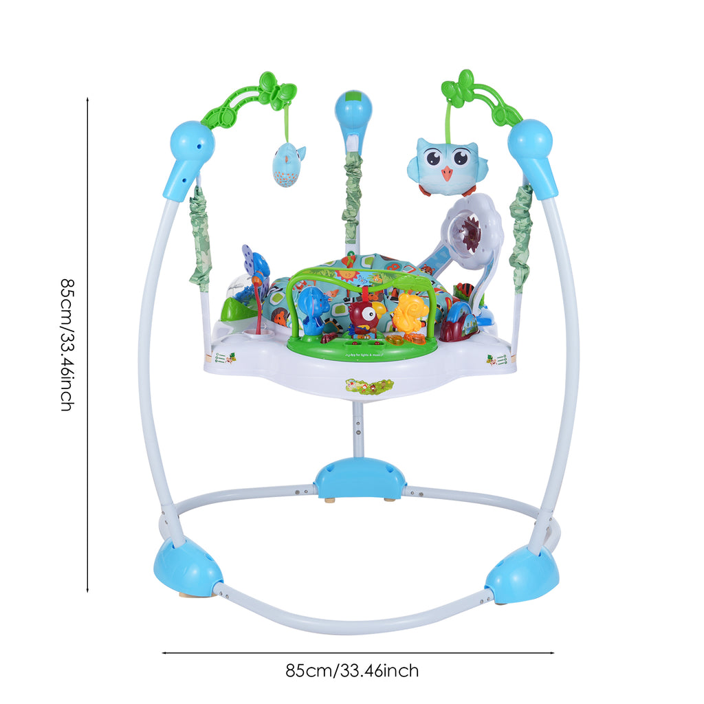 3-in-1 Baby Jumper with Interactive Toys, Baby Bouncer Activity Center with Music and Lights, Adjustable Height, 360° Rotating Breathable Seat, for Infants and Toddlers Safe Play and Development