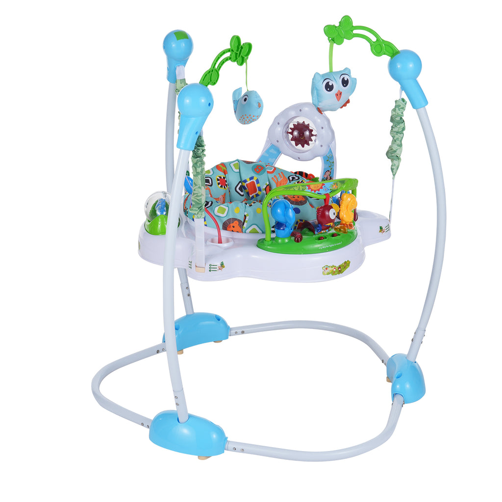 3-in-1 Baby Jumper with Interactive Toys, Baby Bouncer Activity Center with Music and Lights, Adjustable Height, 360° Rotating Breathable Seat, for Infants and Toddlers Safe Play and Development
