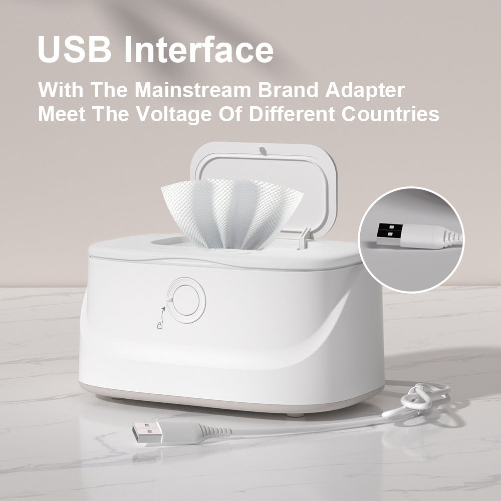 Baby Wipe Warmer Heating Wet Wipes Dispenser Fast Heating Diaper with 3 Temperature and 3 Brightness Night Light Top Wipe Warmer Newborn Baby Essentials Large Capacity