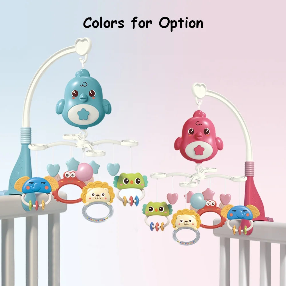 Cute Baby Crib Mobile with Music Star Projection Hanging Rotating Toys Baby Crib Toys 20 Lullabies Infant Bed Decoration for Baby Boys Girls