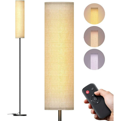 Floor Lamp,4 Color Temperature Modern LED for Living Room/Bedroom/Office,3000k-7000k Elegant Tall Lamps with Linen Shade