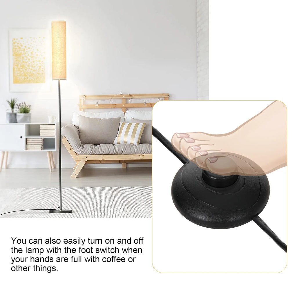 Floor Lamp,4 Color Temperature Modern LED for Living Room/Bedroom/Office,3000k-7000k Elegant Tall Lamps with Linen Shade