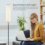 Floor Lamp,4 Color Temperature Modern LED for Living Room/Bedroom/Office,3000k-7000k Elegant Tall Lamps with Linen Shade