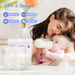 Kisdream Breastmilk Storage Bag 50PC, Leak-Proof Double-Sealed Self Standing Breastmilk Bags with a Pen, 8 Oz White