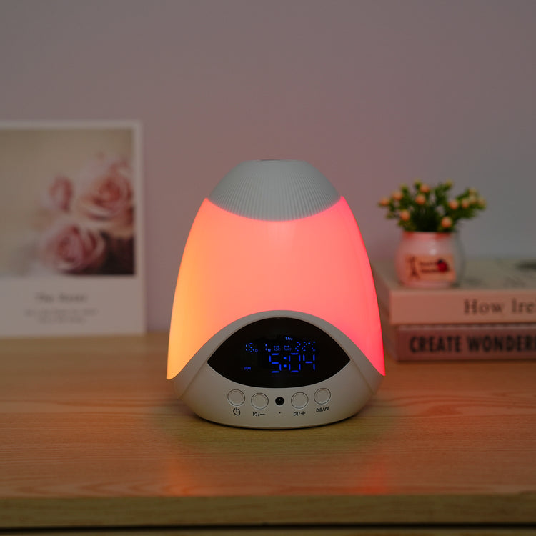 Star Projector, RGB Ambient Light, Dual Alarm Clock with Snooze, White Noise Machine with 16 Soothing Sounds, Bedroom Night Light, BT Speaker, Timer, Temperature Monitor Display, with Remote Control