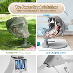 Kisdream Baby Swing for Infants: Electric Baby Swing Chair with Remote Control - Baby Rocking Chair Cordless 5 Levels 12 Lullaby 3 Timer 3 Angle Portable Baby Bouncer for Newborn - Gray