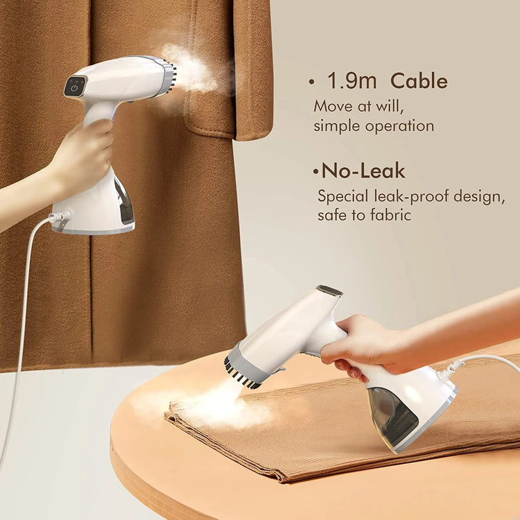 Steamer for Clothes,1500W 15s Quick Heat Portable Handheld Clothes Steamer,Fabric Wrinkles Remover Garment Steamer with Smart LCD,2 in 1 Clothing Iron with 300ml Tank and Fabric Brush,Auto-Off