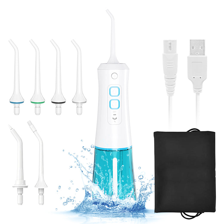 Water Flosser for Teeth, Cordless with DIY Mode and 6 Jet Tips, USB Rechargeable Portable Oral Irrigtor IPX7 Waterproof Electric Teeth Braces, Cleaner Home Travel Use