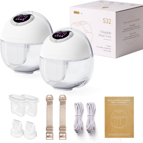 Electric Electric Breast Pump with 4 Modes & 9 Levels Wireless Portable Breast Pump Breastfeeding with 12 Pcs