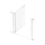 Baby Gate for Stairs, 29.7-40.6" Retractable, Auto-Close Safety Gate with Double Lock, Indoor Toddler Pet Gates for Doorways, Child Dog Gate Easy Walk, Pressure Mounted, White