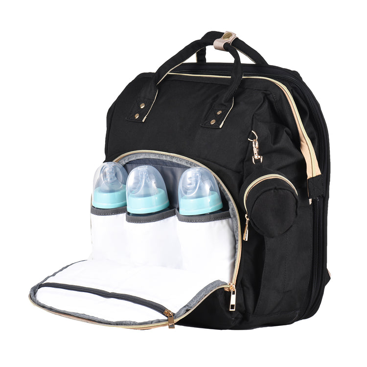 Baby Diaper Bag Backpack Travel Baby Bag Large Capacity Outdoor Water-resistant with Stroller Straps & 3 Feeding-bottle Thermal Pockets