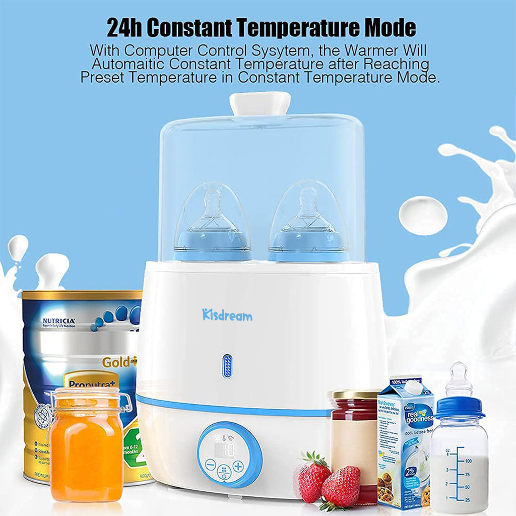 Baby Bottle Warmer - Double Bottle Warmer For Breastmilk & Formula Bottle Food Heater, Fast Milk Warmer With Timer, Accurate Temp Control, Steri-lizing, Auto Shut-off - Bottle Warmers for All Bottles