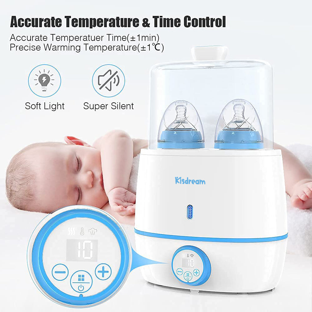 Baby Bottle Warmer - Double Bottle Warmer For Breastmilk & Formula Bottle Food Heater, Fast Milk Warmer With Timer, Accurate Temp Control, Steri-lizing, Auto Shut-off - Bottle Warmers for All Bottles