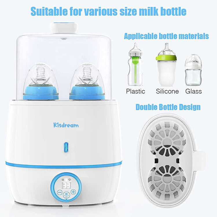 Baby Bottle Warmer - Double Bottle Warmer For Breastmilk & Formula Bottle Food Heater, Fast Milk Warmer With Timer, Accurate Temp Control, Steri-lizing, Auto Shut-off - Bottle Warmers for All Bottles