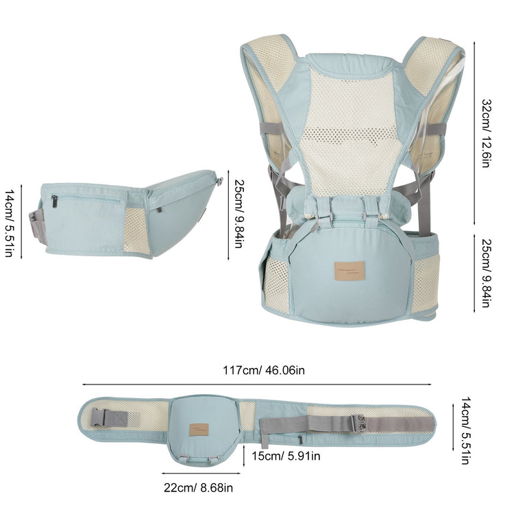 9-in-1 Breathable Baby Carrier with Hip Seat Lumbar Support Waist Stool for 3-36 Months Newborn Infants Toddlers Baby Backpack Carrier