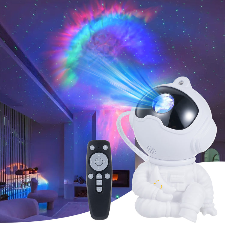 Astronaut Galaxy Projector Starry Night-Light: Starry Nebula Projection Light Bedroom Decoration - Rotatable Head Ceiling LED Lamp with Remote Control 45/90min Timer Adjustable Brightness Speed