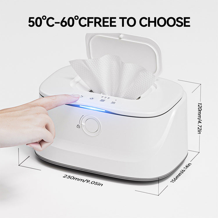 Baby Wipe Warmer Heating Wet Wipes Dispenser Fast Heating Diaper with 3 Temperature and 3 Brightness Night Light Top Wipe Warmer Newborn Baby Essentials Large Capacity