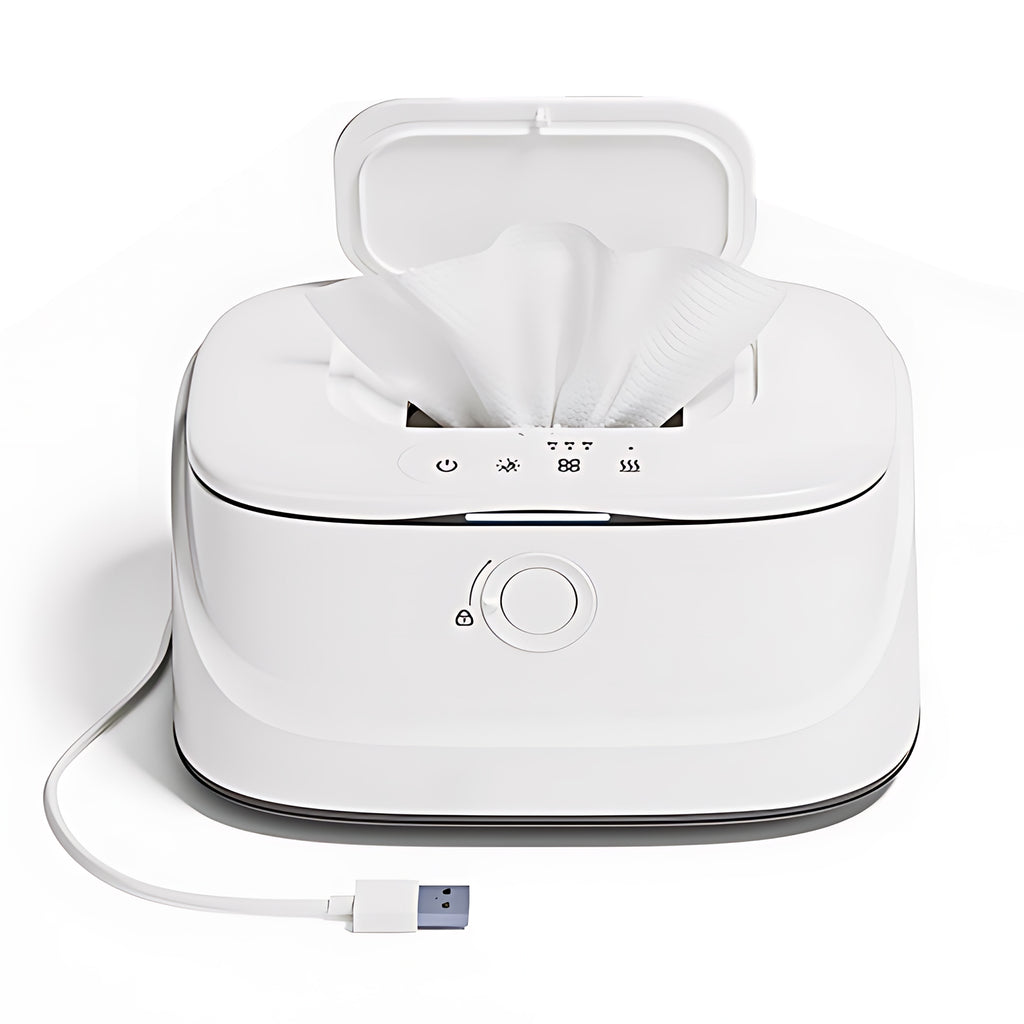 Baby Wipe Warmer Heating Wet Wipes Dispenser Fast Heating Diaper with 3 Temperature and 3 Brightness Night Light Top Wipe Warmer Newborn Baby Essentials Large Capacity