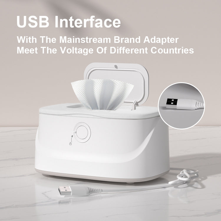 Baby Wipe Warmer Heating Wet Wipes Dispenser Fast Heating Diaper with 3 Temperature and 3 Brightness Night Light Top Wipe Warmer Newborn Baby Essentials Large Capacity