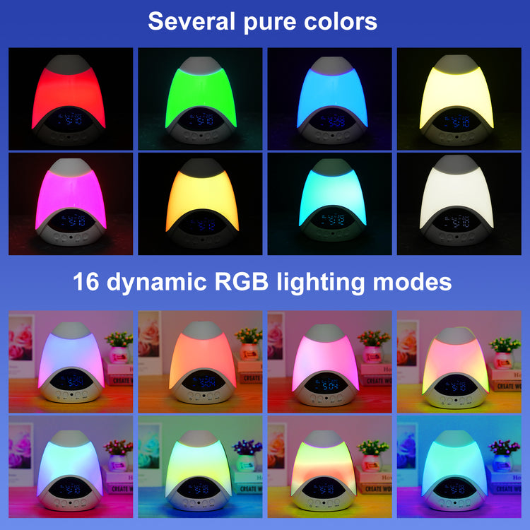 Star Projector, RGB Ambient Light, Dual Alarm Clock with Snooze, White Noise Machine with 16 Soothing Sounds, Bedroom Night Light, BT Speaker, Timer, Temperature Monitor Display, with Remote Control