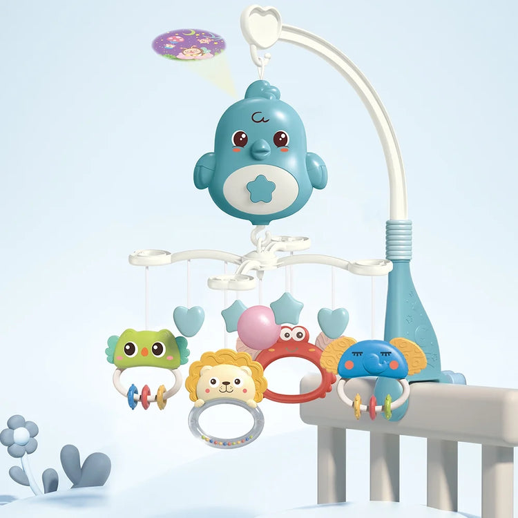 Cute Baby Crib Mobile with Music Star Projection Hanging Rotating Toys Baby Crib Toys 20 Lullabies Infant Bed Decoration for Baby Boys Girls