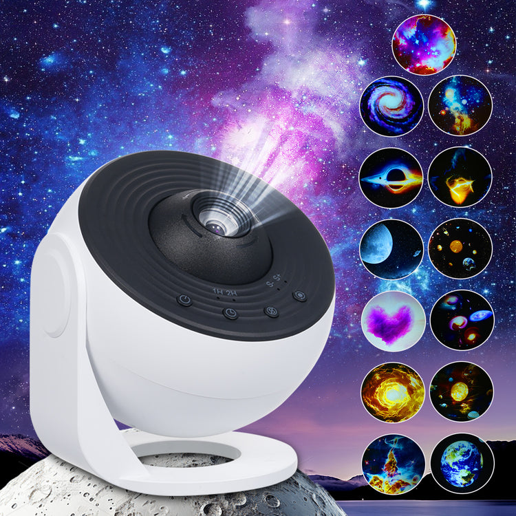 Galaxy Star Projector, Starry Sky Projection Lamp, with 13 Film Discs, Bedroom Night Light, Nebula Milky Way Ambient Light, 1H/2H/4H Timer, Adjustable Focus & Speeds