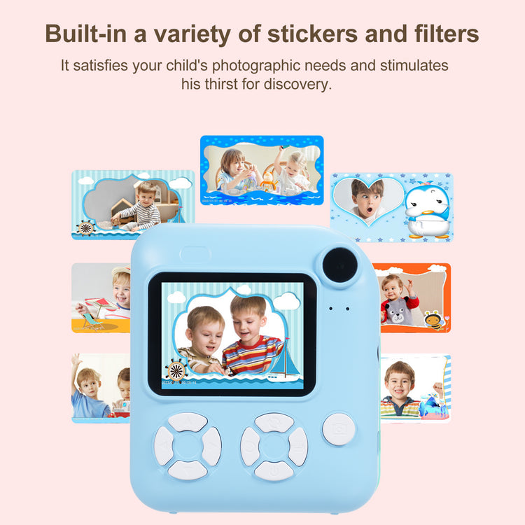 Kisdream Kids Camera Instant Print 2.4 Inch Screen Camera 1080P Video Camera for Kids with 32GB Memory Card and 5 Rolls Paper