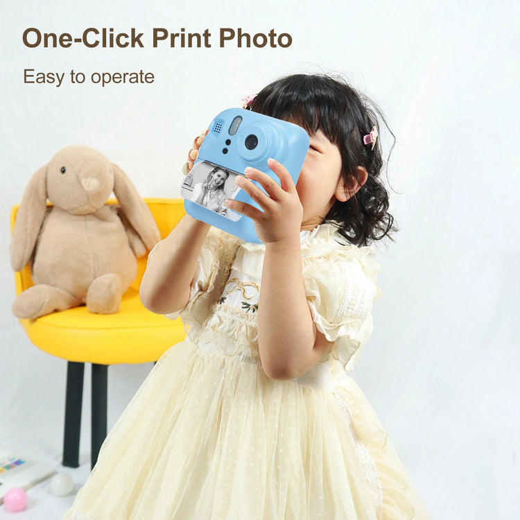 Kisdream Kids Camera Instant Print 2.4 Inch Screen Camera 1080P Video Camera for Kids with 32GB Memory Card and 5 Rolls Paper