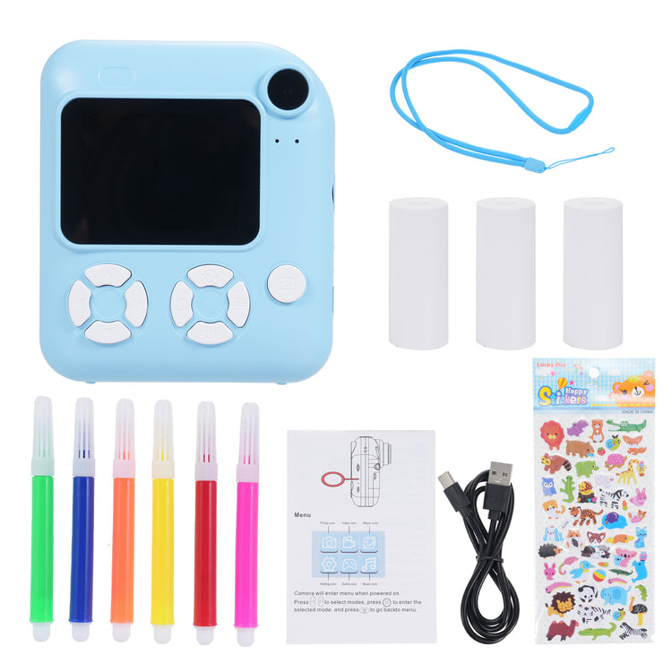Kisdream Kids Camera Instant Print 2.4 Inch Screen Camera 1080P Video Camera for Kids with 32GB Memory Card and 5 Rolls Paper